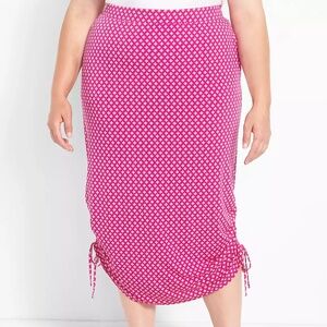 Lane Bryant Printed Ruched Side Midi Skirt Size 22/24
